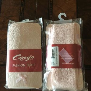 Two Capezio Fashion  Footless Tights, size One, $25